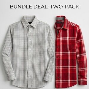BUNDLE DEAL: two pack Calvin Klein in red and George in white boy’s long-sleeve